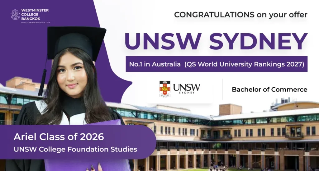Ariel Class of 2026 UNSW College Foundation Studies