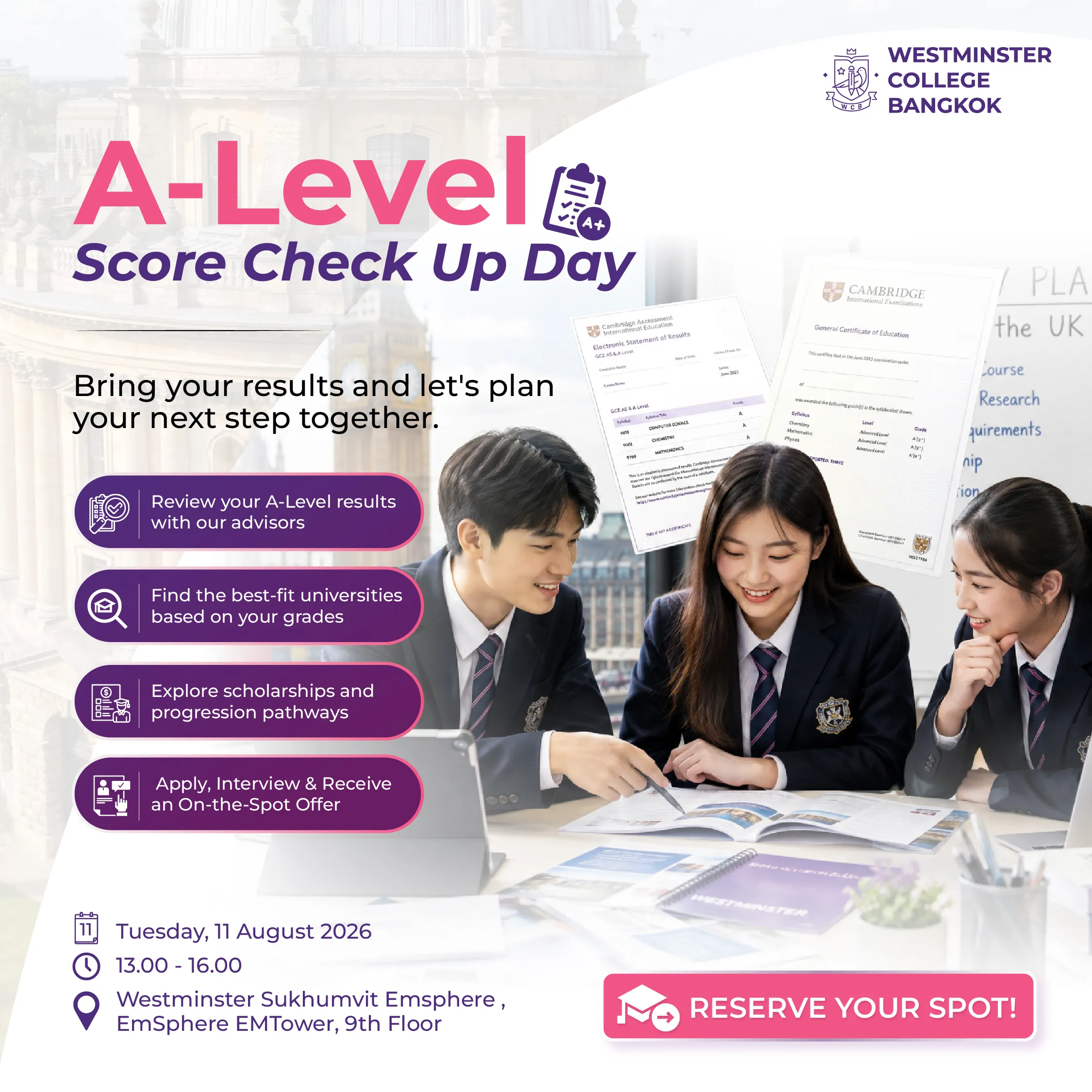 A-Level Score Check Up Day